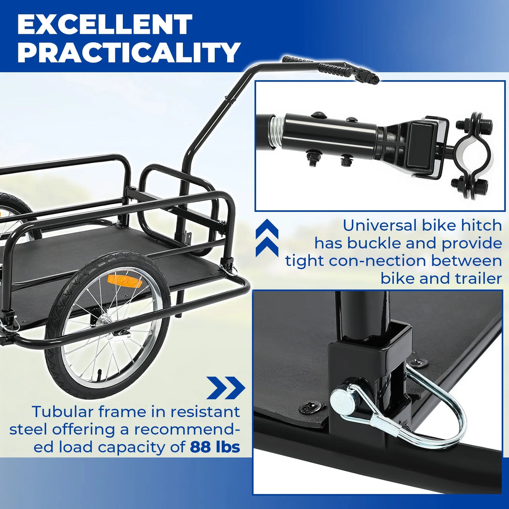 Foldable Bike Cargo Trailer with 16'' Wheels K719