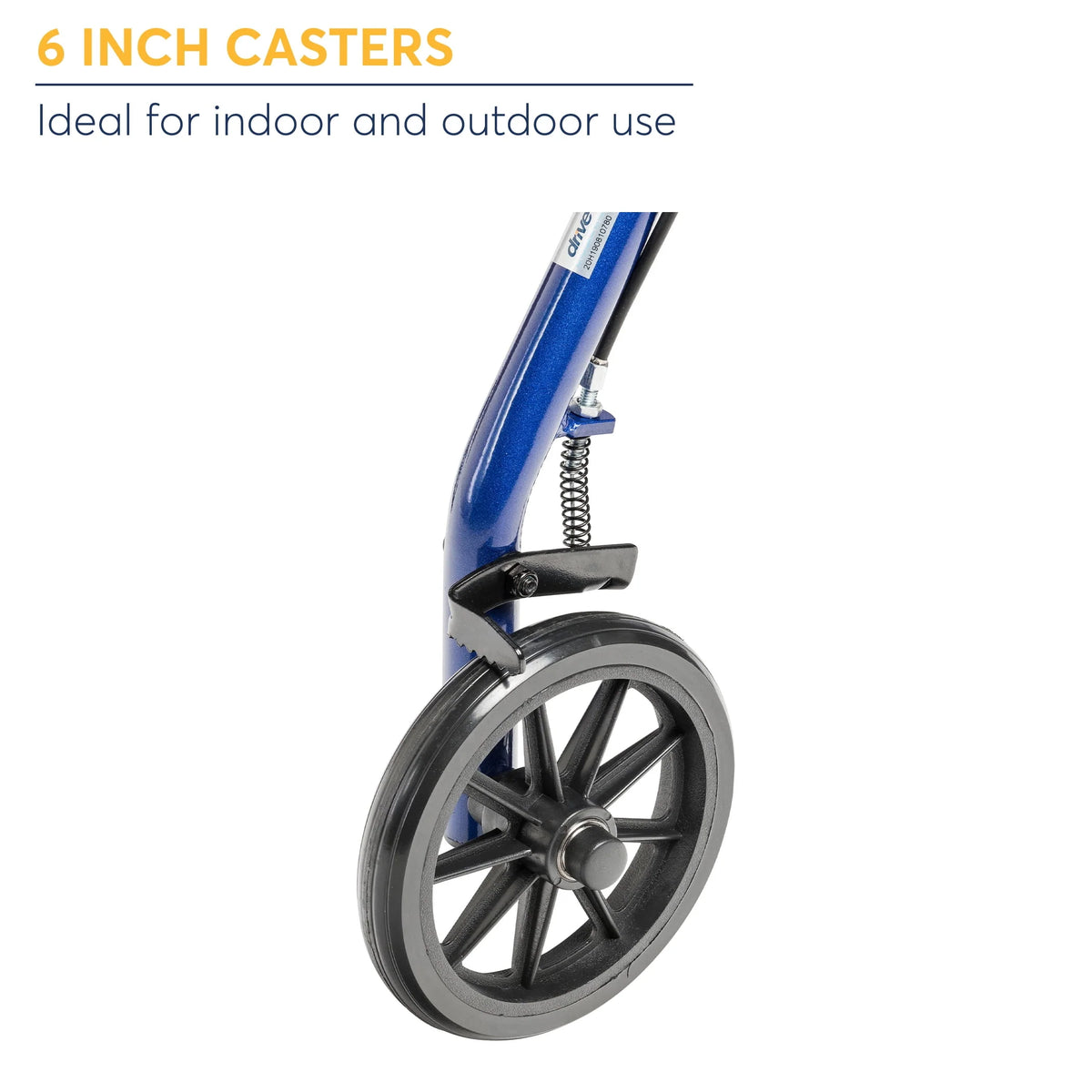 Blue 6 Wheels Rollator Rolling Walker with Padded Seat J43404