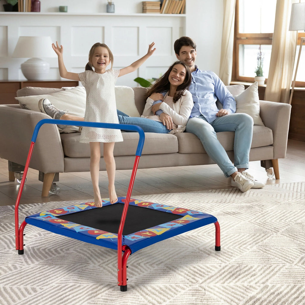 36'' Kids Square Trampoline with Foam Handrail C86932