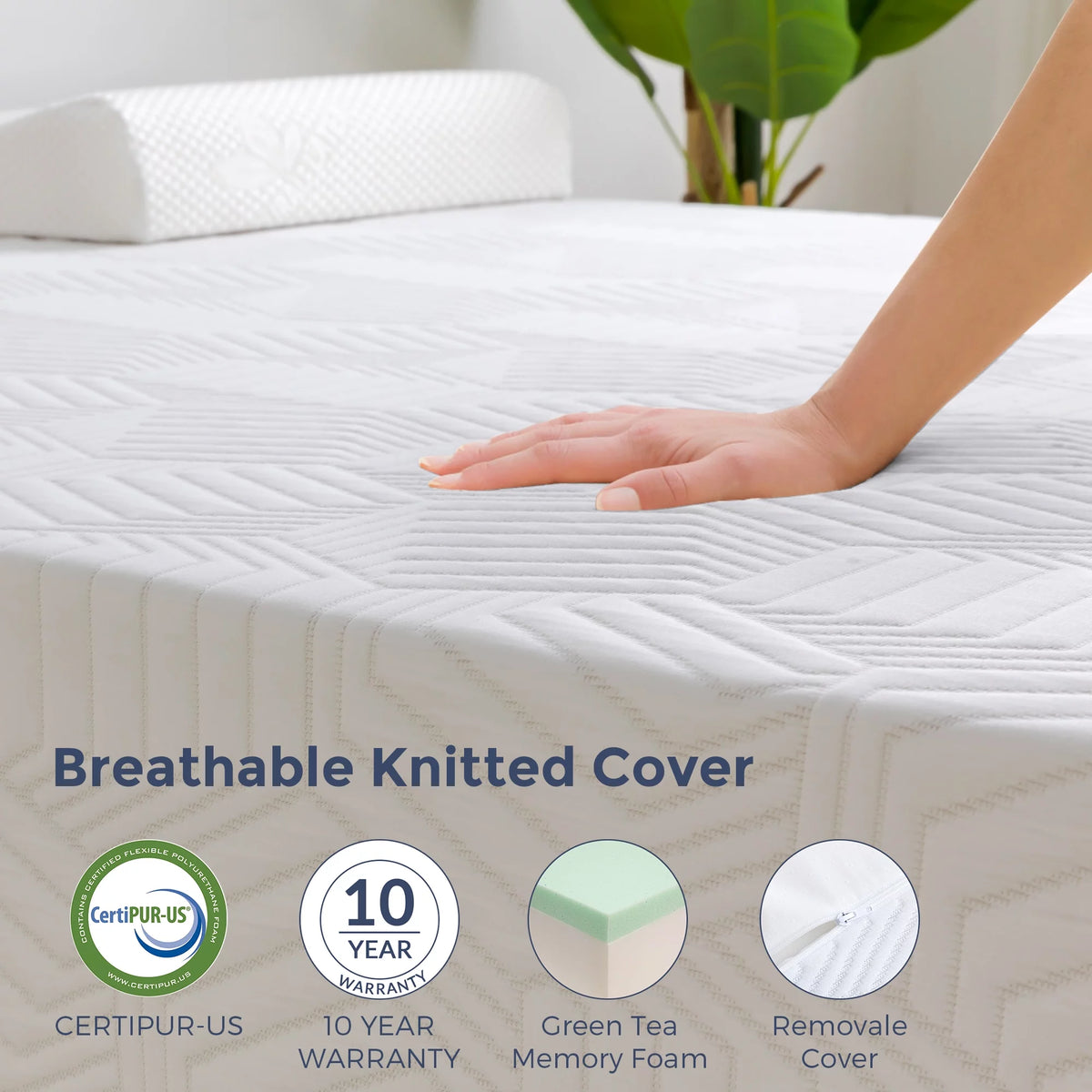 8 inch Twin Size Green Tea Memory Foam Mattress I123