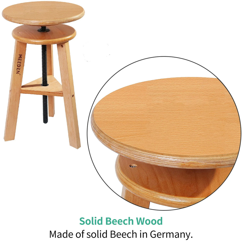 Adjustable Height Beechwood Wooden Drafting Stool J641