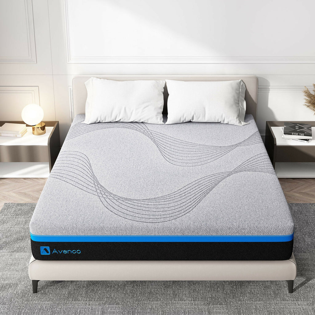10 Inch Grey Queen Gel Memory Foam Mattress P64145