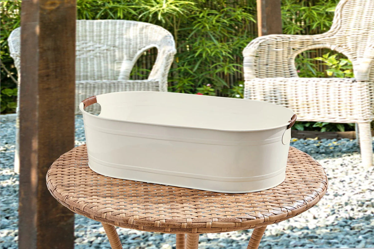 White Medium Oval Galvanized Tub U243453