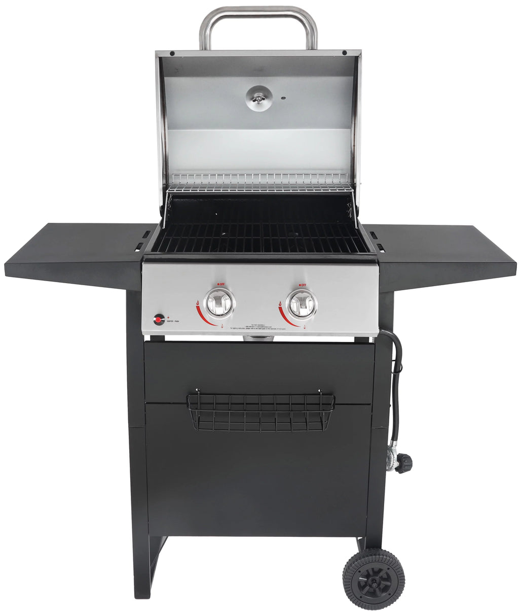 2-Burner Propane Gas Grill, Stainless and Black H443