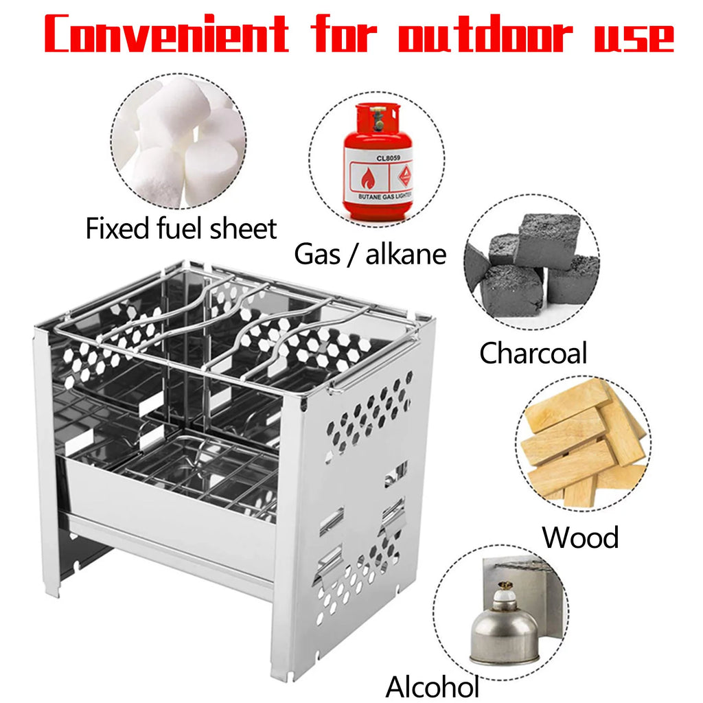 Folding Portable Charcoal Grill Stainless Steel Y1435