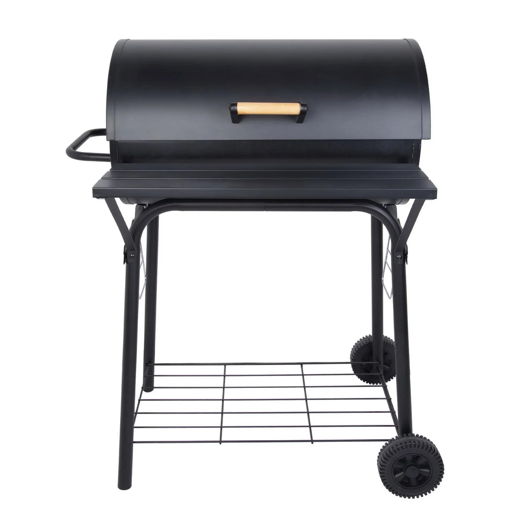 Portable Barrel Charcoal BBQ Grill with Front Shelf E806878