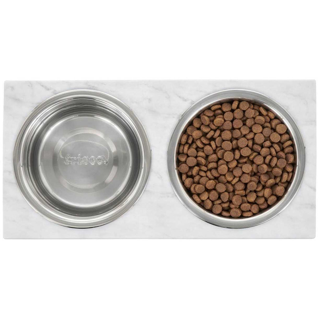 Marble Print Stainless Steel Elevated Dog Bowl H837